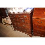 An 18th Century oak chest fitted two short over th