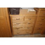 An ash chest fitted two short over three long draw
