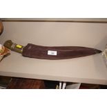 A large Gurkha knife and sheath