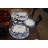 A quantity of various blue and white china and a f