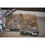 Two boxes of glassware