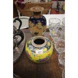 A Royal Doulton slaters painted vase; and a Japane