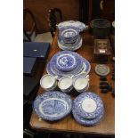 A quantity of various blue and white china