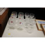 Six Royal Albert cut glass brandy balloons; a set