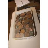 A tray of copper coinage