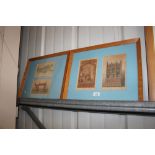 Four coloured prints depicting various Antique furn