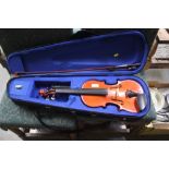 A Han Joseph Hauer violin in carrying case