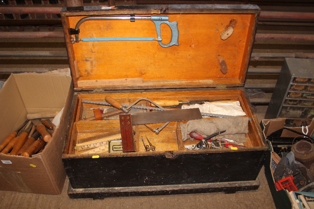 A Carpenter's tool chest and contents