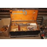A Carpenter's tool chest and contents