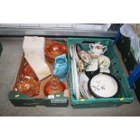 Two boxes of various decorative china; together wi