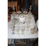 A quantity of various glassware to include cruet i