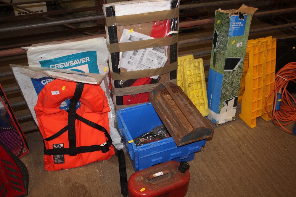 A shelf kit together with a box of various spanner