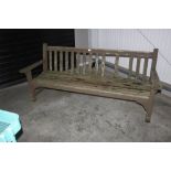 A teak garden bench