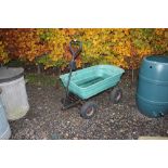 A plastic garden trolley