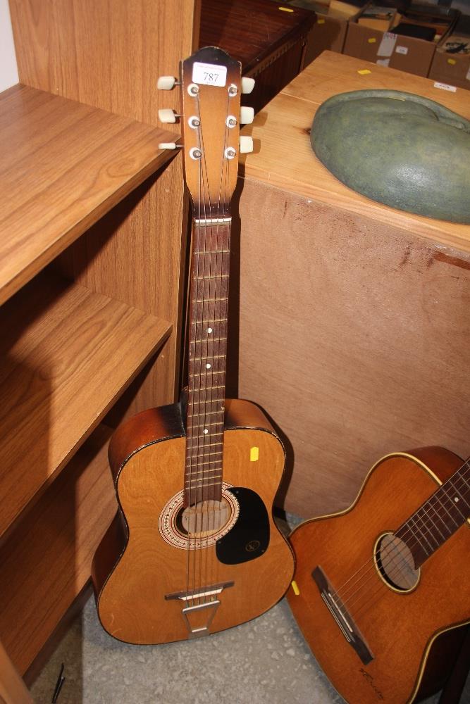 An acoustic guitar