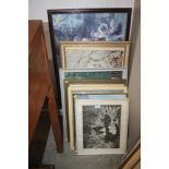 A quantity of various pictures and prints