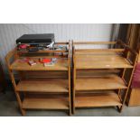 Four folding book cases