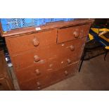 A Victorian painted chest fitted two short over th