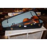 A violin in carrying case