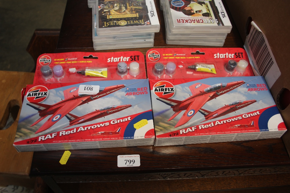 A pair of Red Arrow Airfix models