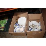 Two boxes of sundry china