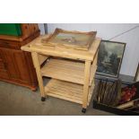 A beech kitchen trolley