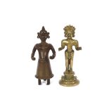 Two 19th Century Indian solid cast figures of Shiva, 22cm high