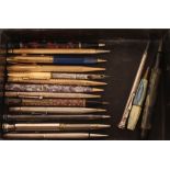 A box of 16 propelling pencils, four silver