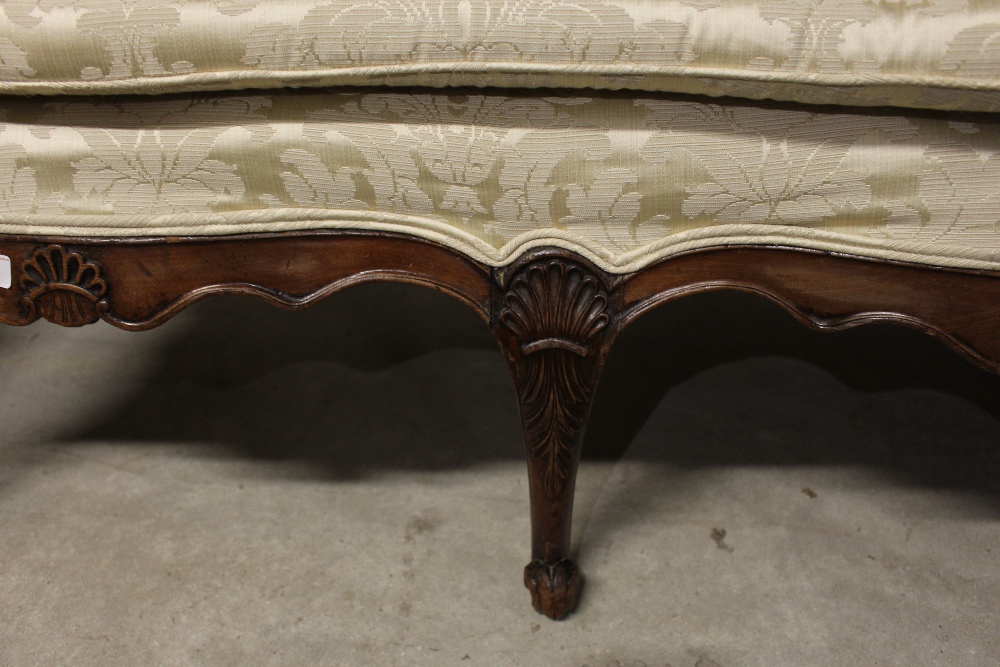 A large late 18th Century walnut framed sofa, having shaped back, upholstered in printed floral - Image 6 of 19