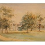 Attributed to Thomas Churchyard, country house and parkland, possibly the Abbey at Woodbridge,