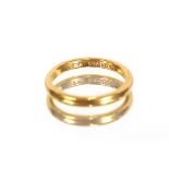 A 22 carat gold wedding band, approx. 4gms