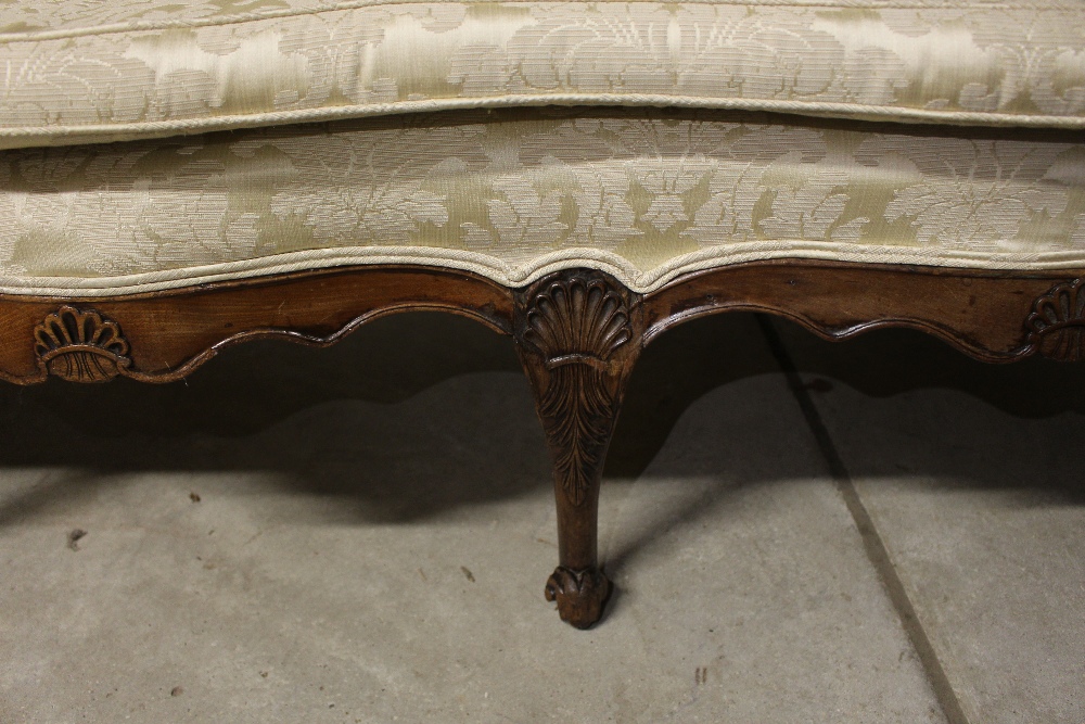 A large late 18th Century walnut framed sofa, having shaped back, upholstered in printed floral - Image 7 of 19