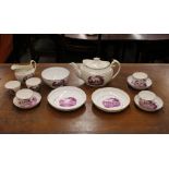 Thomas Wolf, (Factory Z), early 19th Century part tea service, comprising teapot, slops bowl,