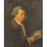 19th Century school, portrait study of Doctor Charles Burney, 1726-1814, reading a musical score