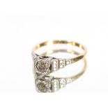 An 18 carat gold diamond set ring, approx. 1/4 carat. 2.5gms total weight