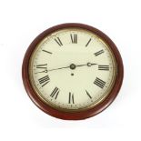 A 19th Century single fusee wall clock, painted Roman numeral dial, originally marked Thomas Read,