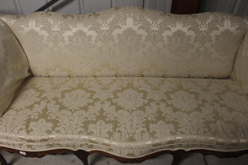A large late 18th Century walnut framed sofa, having shaped back, upholstered in printed floral - Image 3 of 19