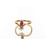 An 18 carat gold ruby and diamond dress ring