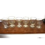 Six Victorian glass rummers