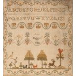 A 19th Century sampler, worked by Julia Rebecca Bucke, 1882; and another, (2)