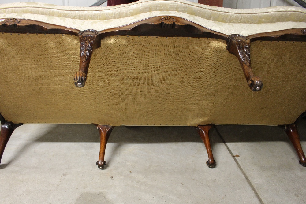 A large late 18th Century walnut framed sofa, having shaped back, upholstered in printed floral - Image 18 of 19