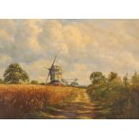 P. Lockwood, study of a windmill near Eye, and a companion, a pair, signed oils on canvas, 29cm x