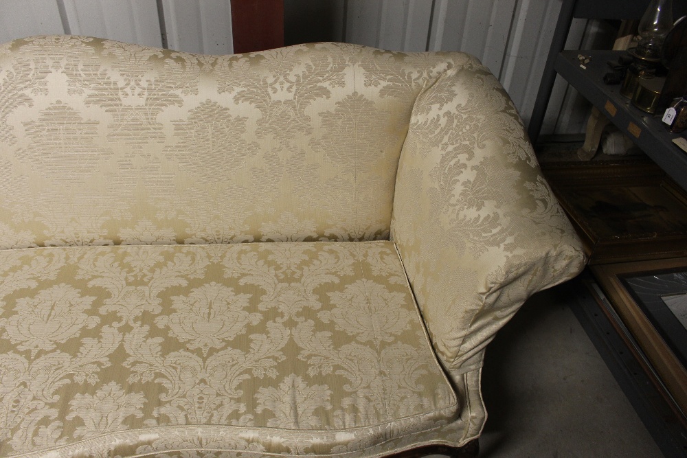 A large late 18th Century walnut framed sofa, having shaped back, upholstered in printed floral - Image 4 of 19