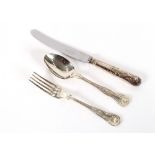 A large quantity of plated Kings pattern cutlery