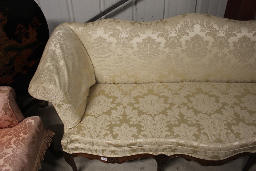 A large late 18th Century walnut framed sofa, having shaped back, upholstered in printed floral - Image 2 of 19