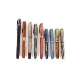 A collection of Waterman's pens, some numbered 512MB, 512V, 513 including one silver, AF and one