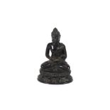 A bronze figure of a seated Buddha, 18cm high