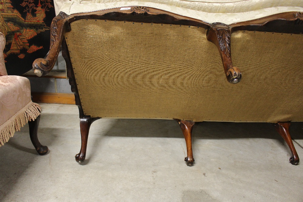 A large late 18th Century walnut framed sofa, having shaped back, upholstered in printed floral - Image 17 of 19