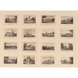 Thirty two small black and white prints, depicting various Suffolk country houses and churches,