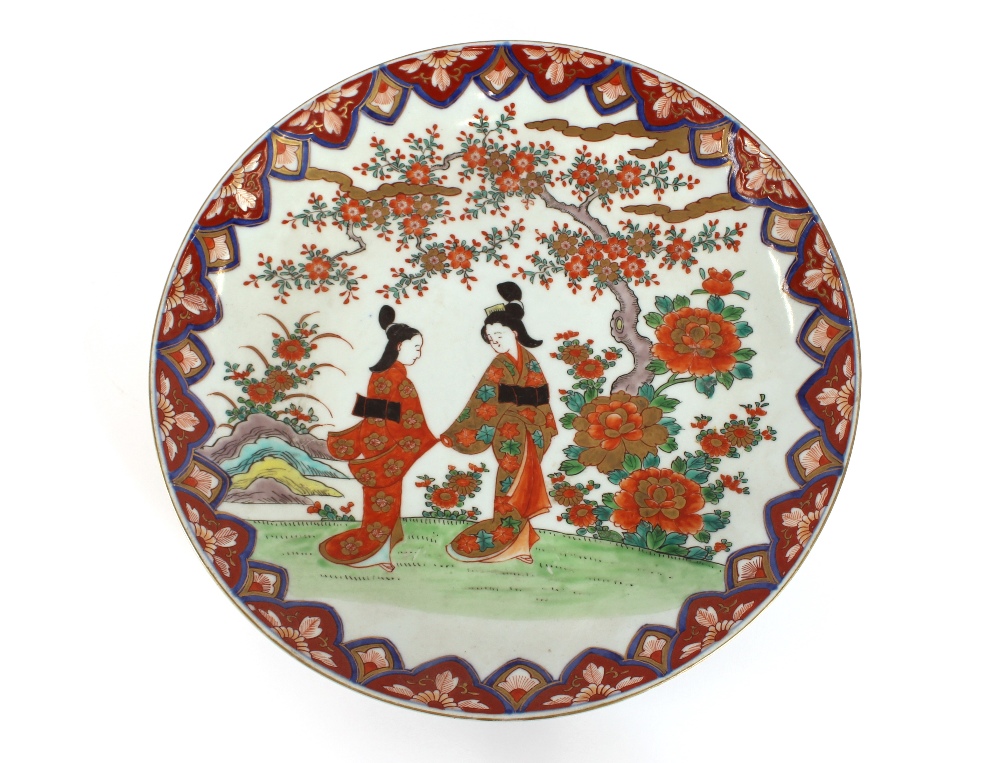 A pair of oriental Imari chargers, decorated in the traditional manner, 37cm dia. - Image 2 of 2